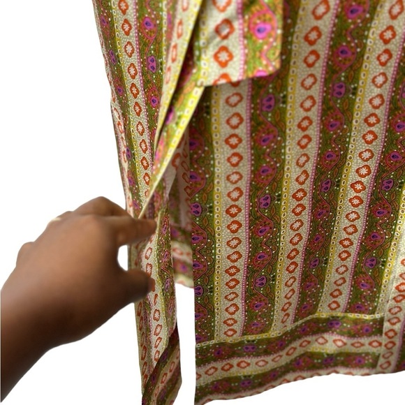 Sandro Striped Kaftan Midi Silk dress Size 36 US size 4 - Picture 11 of 17